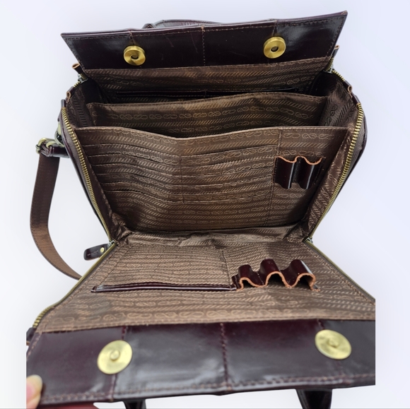 Cobbler Legend Brown Leather Bag Crossbody Satchel Organizer Purse - Picture 9 of 16